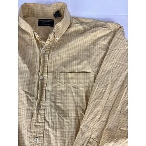 American Eagle Outfitters‎ L Button Down Shirt Plaid Checkered Tan